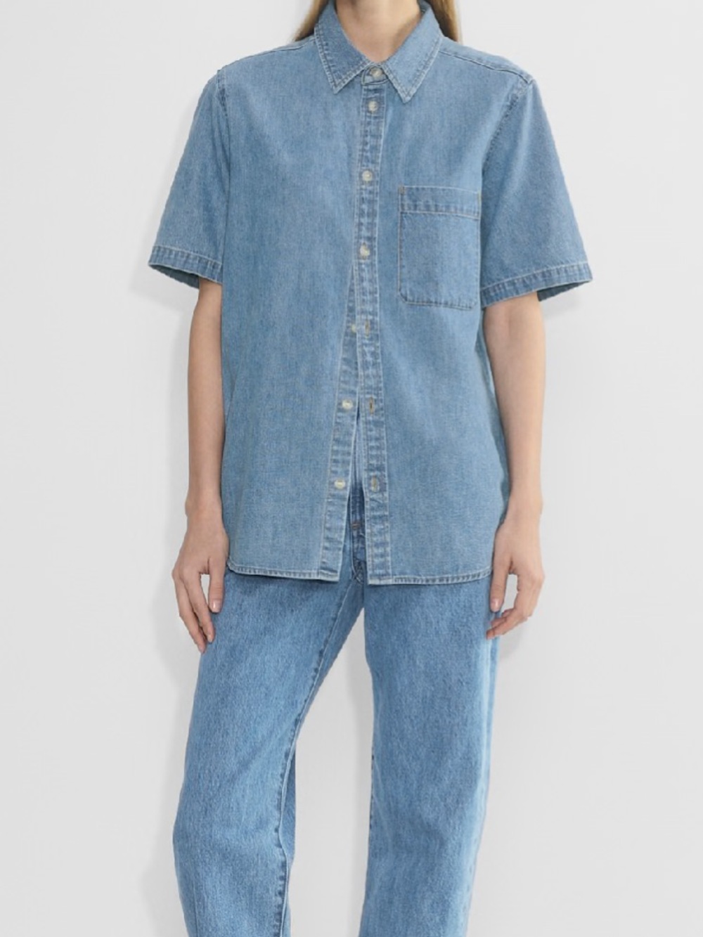 Denim Forum The '90s Vintage Shortsleeve Denim Shirt - Picture 2 of 8